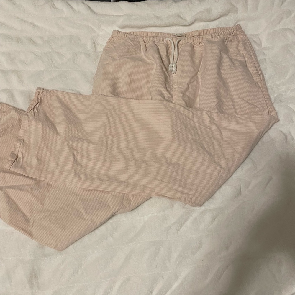 Brandy Melville Pink Striped Linen Pants - Picture 3 of 5